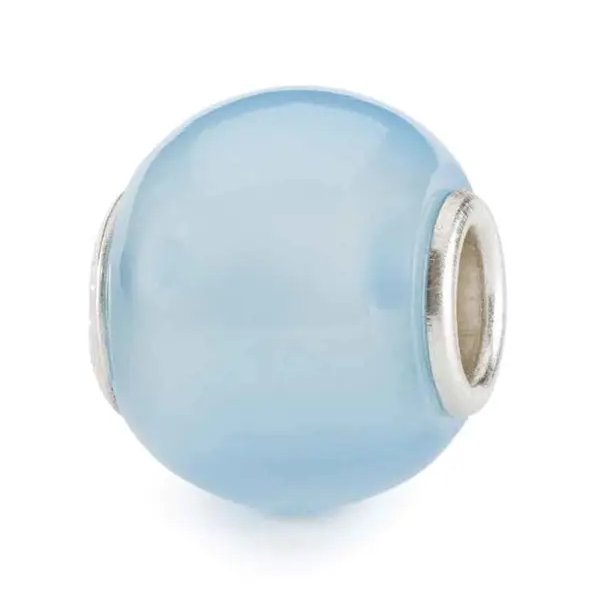 Trollbeads Runder Achat Bead Hellblau TSTBE-00037