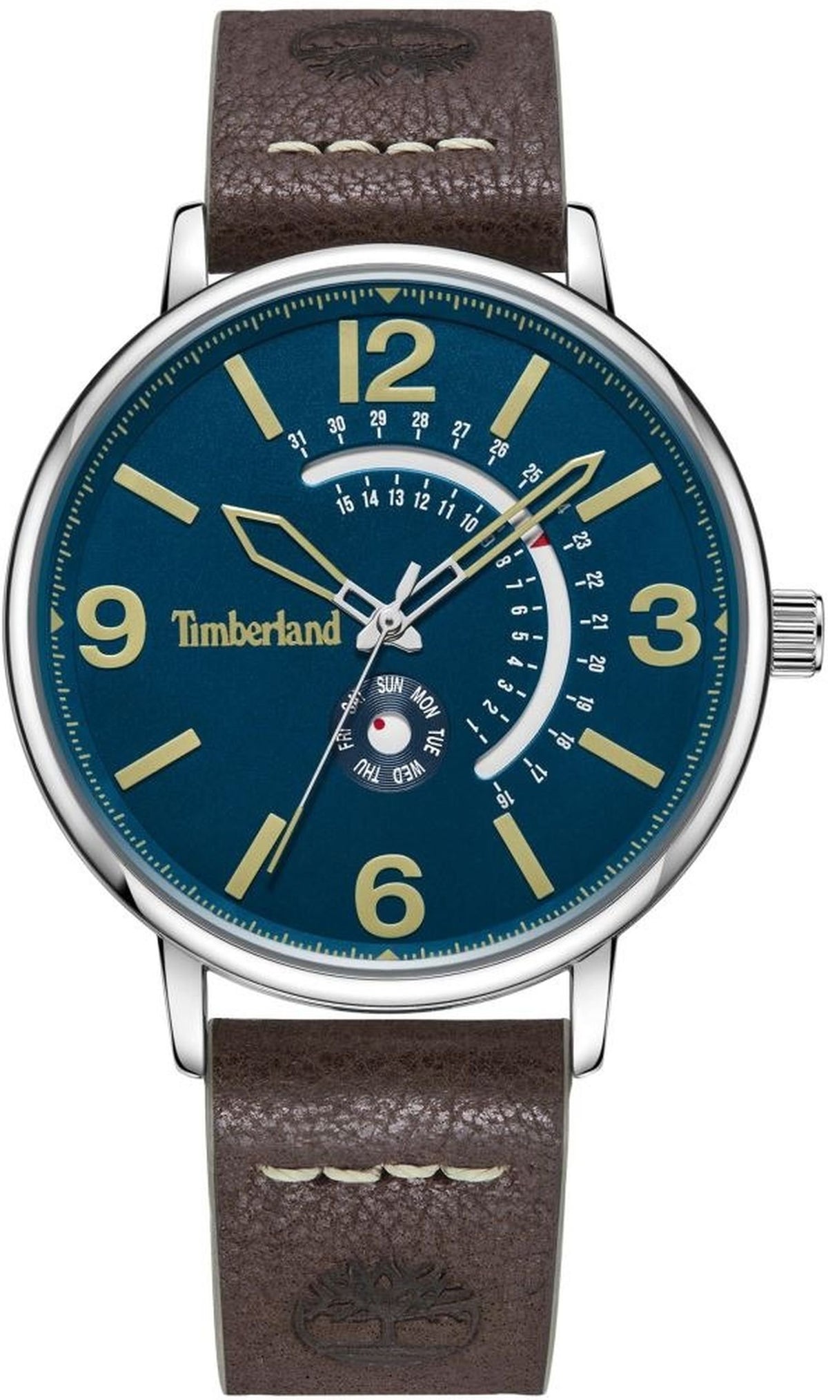 Timberland Analoguhr Herren Saunderstown Silberfarben Blau Braun TDWGB2182701