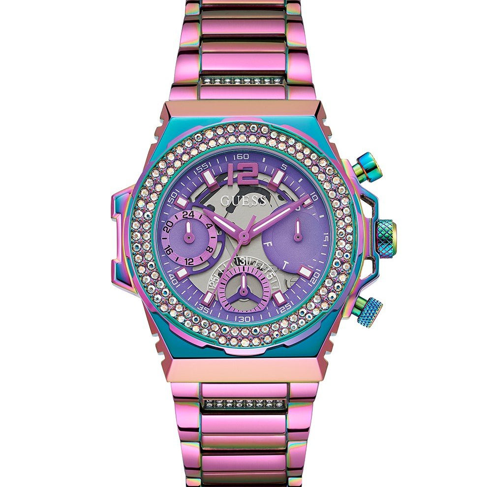 Guess Damen Multifunktion Armbanduhr Iridescent Edelstahl 36 mm GW0552L4