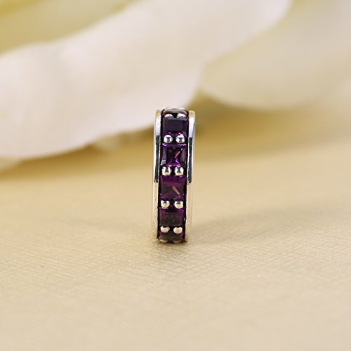 PANDORA Damen-Bead-Zwischenelement Violettfarbene Unendlichkeit 925 Silber Kristall pink - 791724NRP