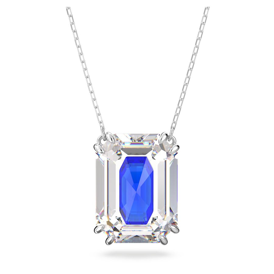Swarovski Damen Swarovsk Chroma Halskette Oktagon-Schliff, Blau, Rhodinierti 5600625