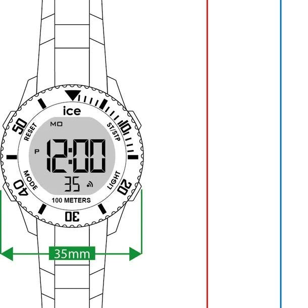 Ice-Watch Digitaluhr Damen ICE digit Green purple orange Small grün 021616