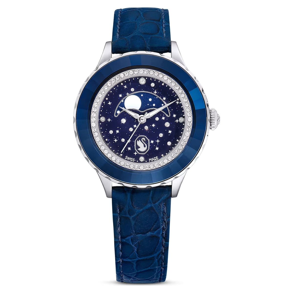 Swarovski Armbanduhr Damen Octea Moon blau Leder 5677494