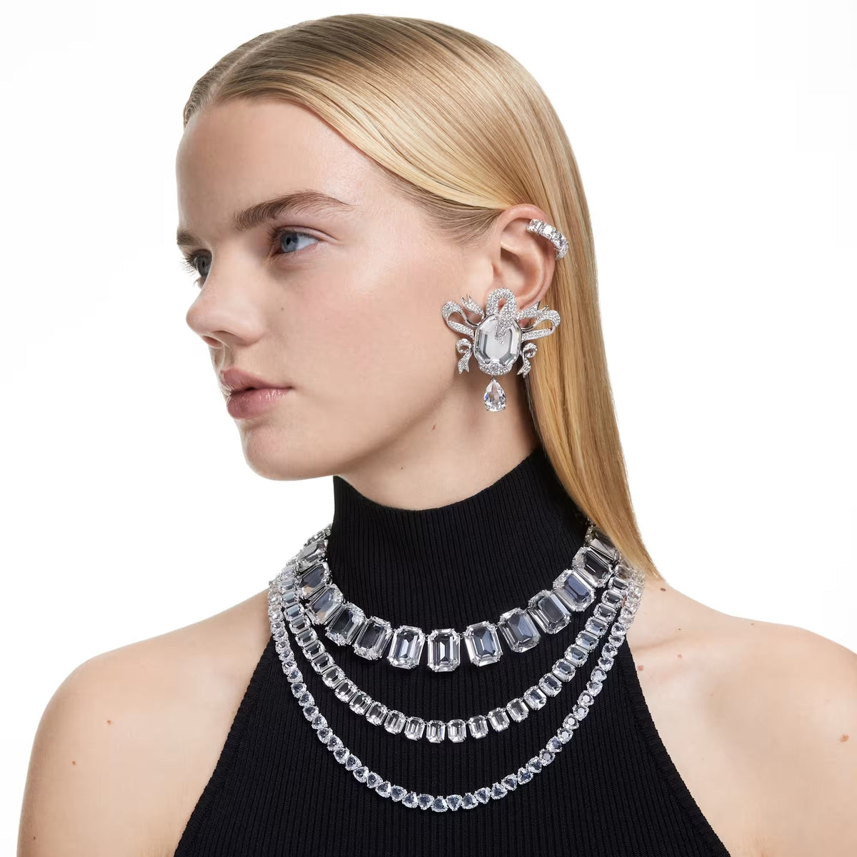 Swarovski Ohrringe Damen Matrix Ohrclips Square Cut weiß rhodiniert 5654557