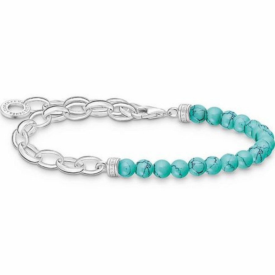 Thomas Sabo Damen Armband Silber mit imitiertem Türkis - türkis - 16-19 cm A2098-404-17-L19