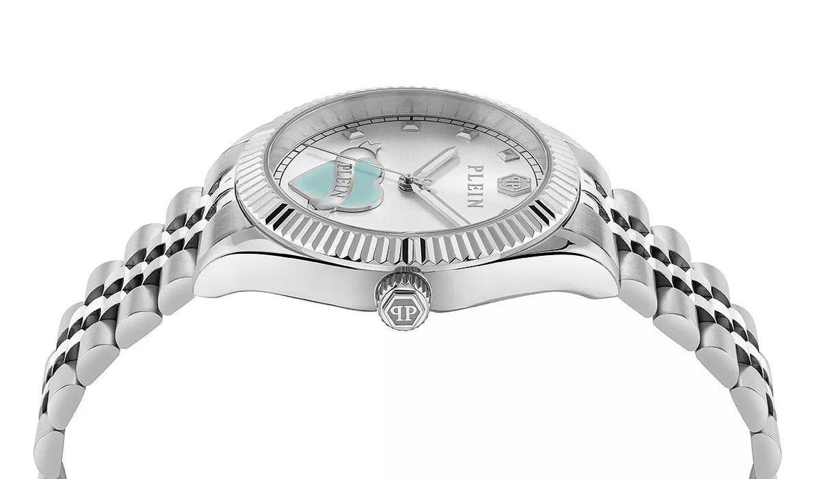 Philipp Plein Damenuhr Plein Valentine PW2BA1125 Edelstahl 38 mm Silber