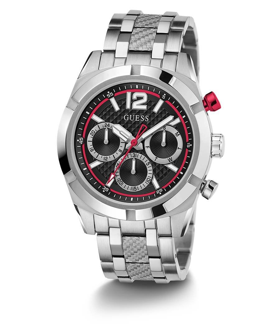 Guess Herren Armbanduhr Silber Multifunktion Resistance GW0714G1