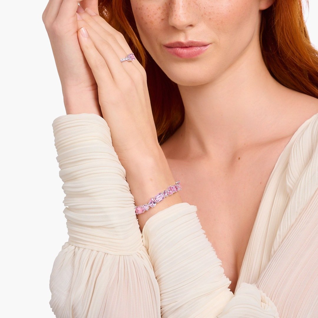 Thomas Sabo Tennis-Armband Damen Glam & Soul Heritage Rosa Silber A2140-051-9-L19V