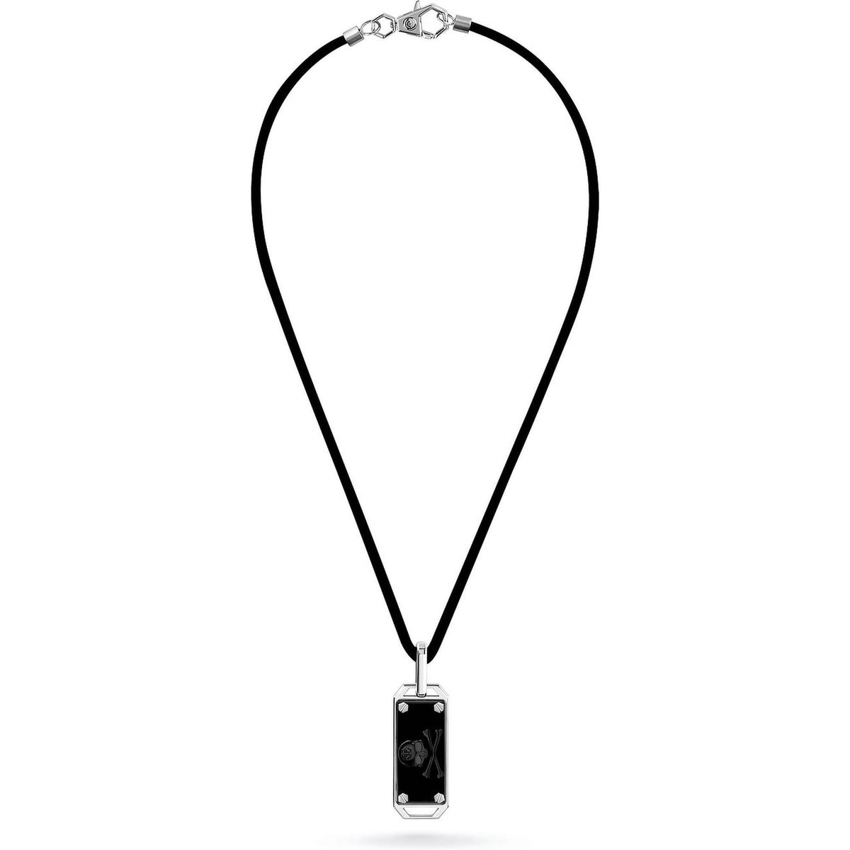 Philipp Plein Kette Herren $Kull Bones Schwarz Edelstahl & Silikon PJWEA05NU