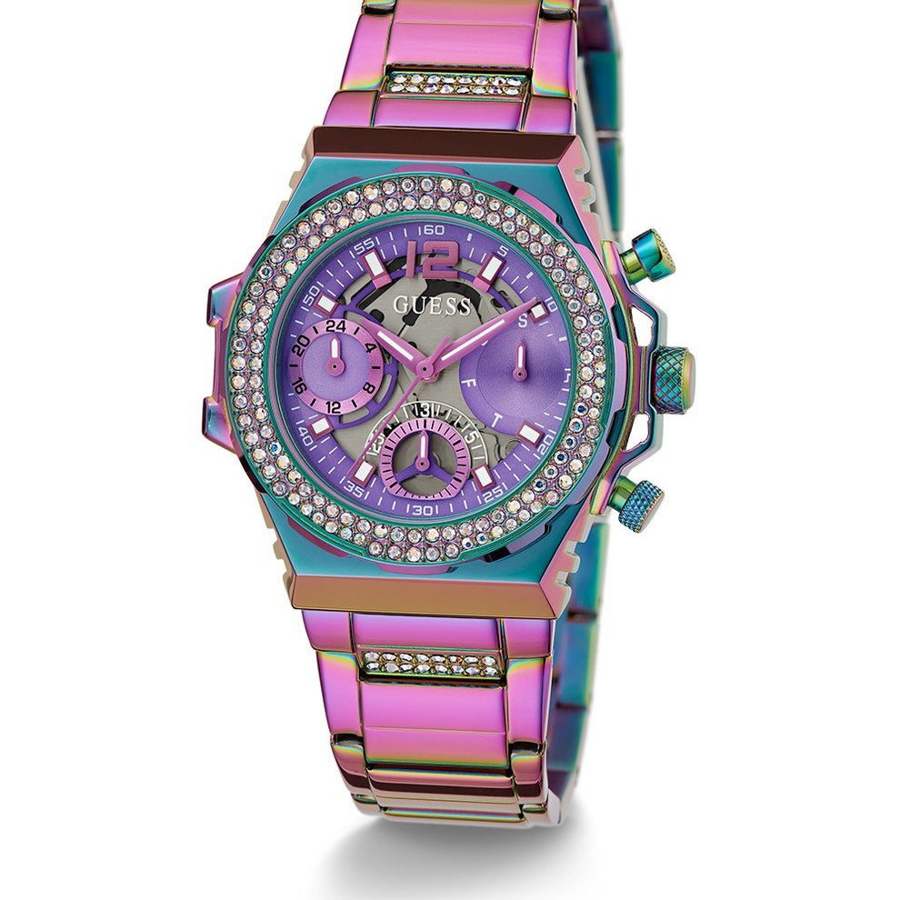 Guess Damen Multifunktion Armbanduhr Iridescent Edelstahl 36 mm GW0552L4