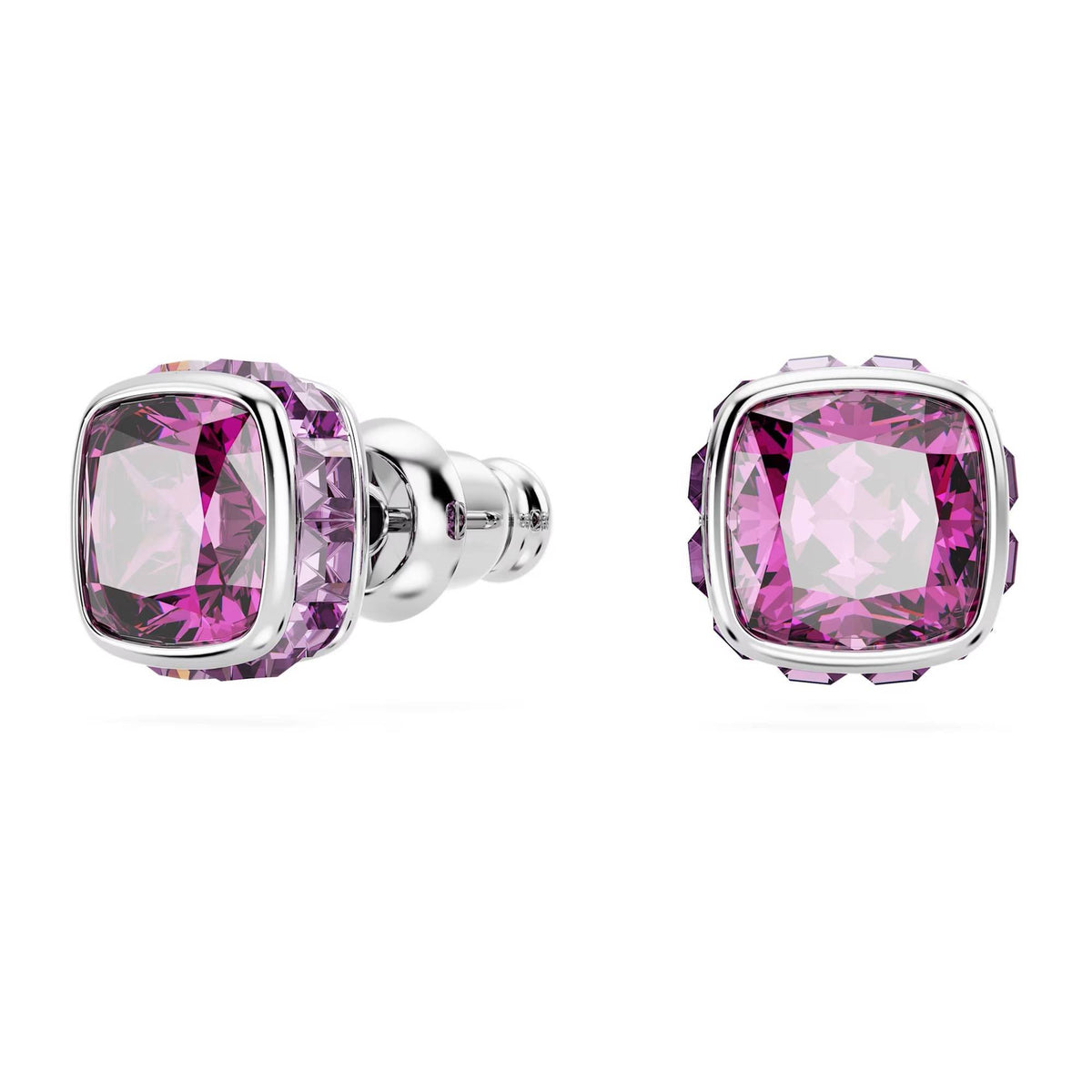 Swarovski Schmuck Unisex Birthstone Stud Earrings Square Cut Februar Violett Rhodiniert 5660797