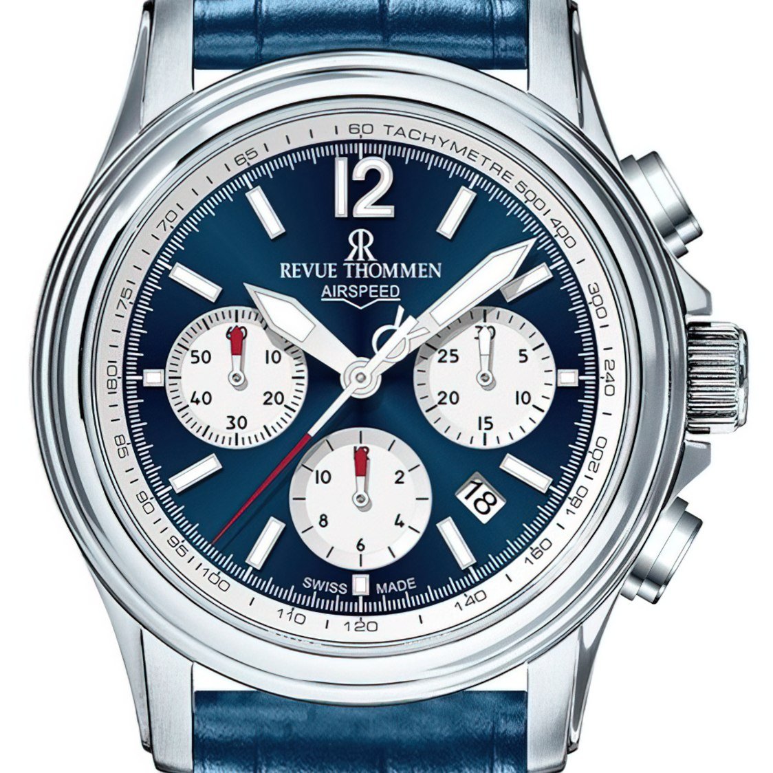 Revue Thommen Uhr Herren Air Speed Xlarge Blau Chronograph 16041.6335