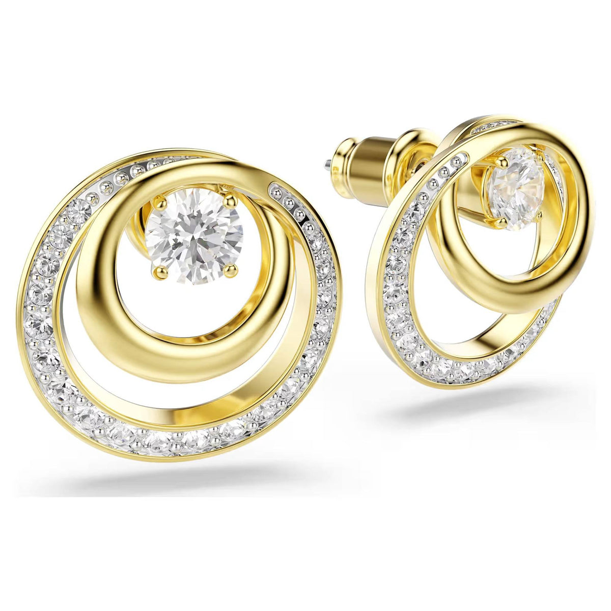 Swarovski Ohrstecker Damen Hyperbola Ohrstecker Rundschliff Weiß Goldlegierungsschicht 5740407