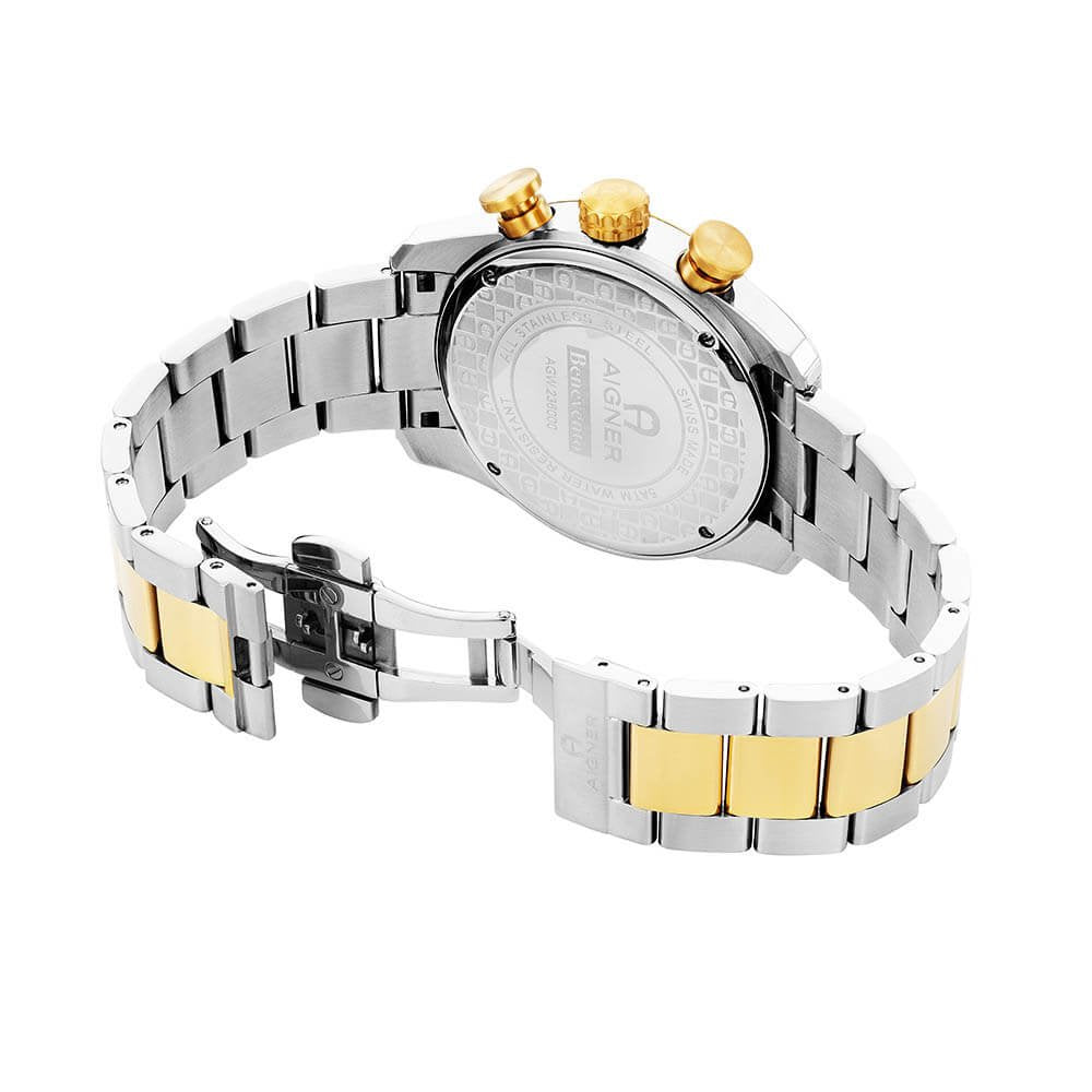 Aigner Armbanduhr Herren Benevento Silber Gold Grün AGW.236005