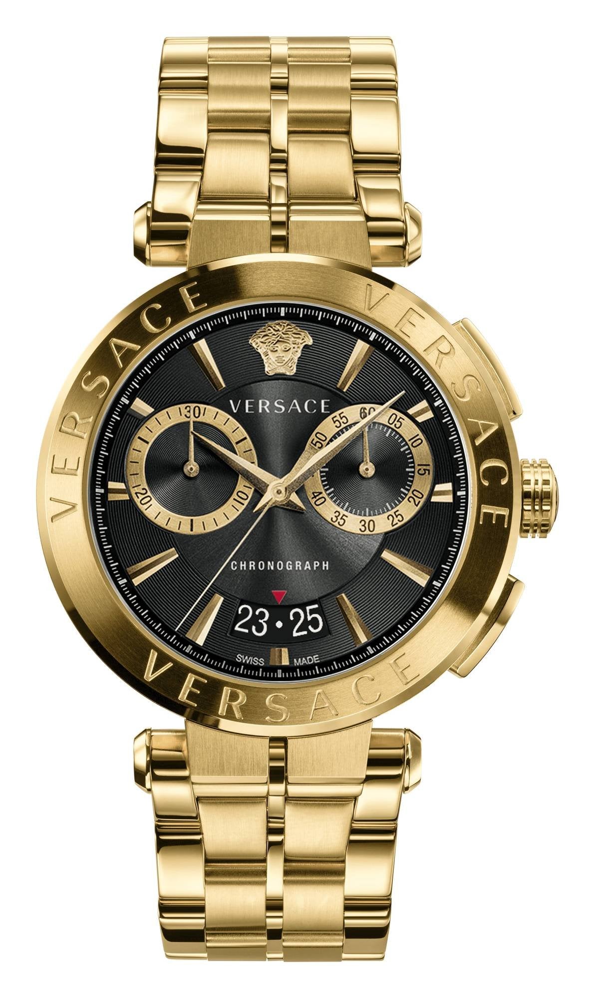 Versace Aion Chronograph Herrenuhr Gold Armband Edelstahl 45mm VE1D017 21