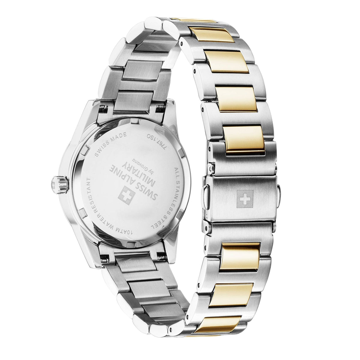 Swiss Alpine Military Damen Armbanduhr Argos bicolor grün 34mm Quarz 10ATM 7767.1144