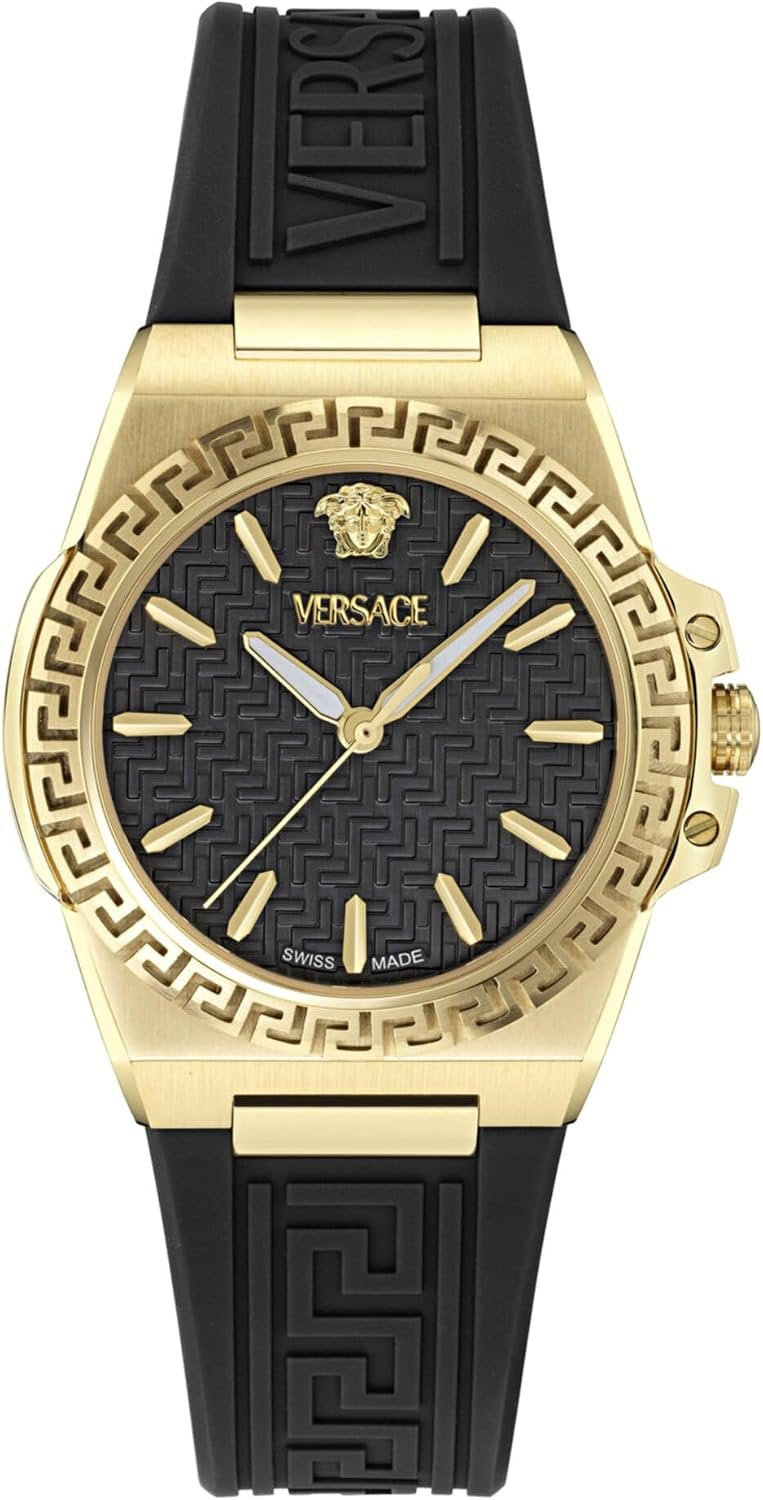 Versace Damen Analog Quarz Armbanduhr Greca Reaction