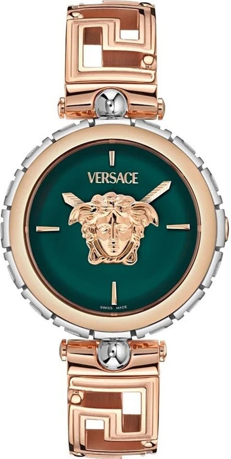 Versace Armbanduhr Damen Rosegold Silber Grün VE0B00425