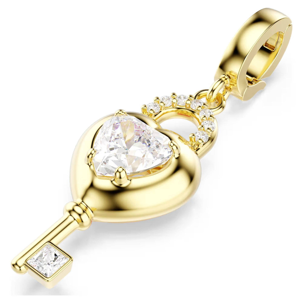 Swarovski Charm Damen Idyllia Herz mit Schlüssel Weiß Gold 5742959