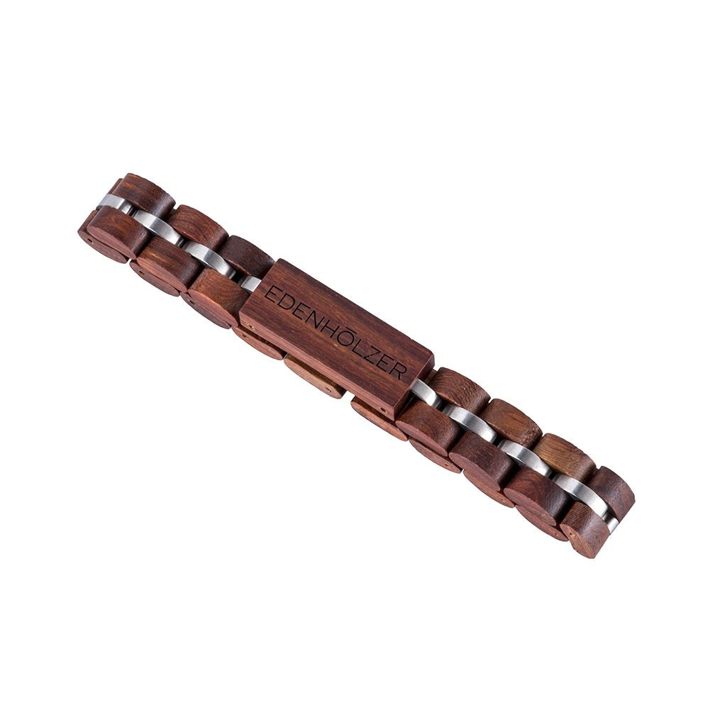 Edenhölzer Herren Damen Armband Holzarmband Sandelholz Logo braun