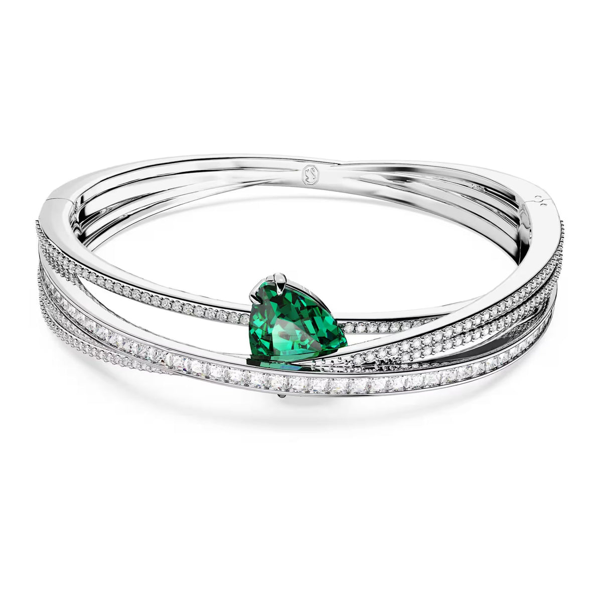 Swarovski Armreif Unisex Hyperbola Grün Rhodiniert 5665327