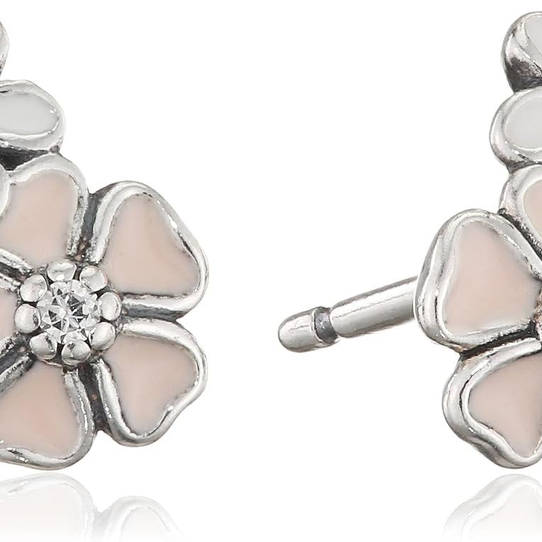 Pandora Ohrringe Damen Poetic Blooms Silber Rosa Weiß 290686ENMX