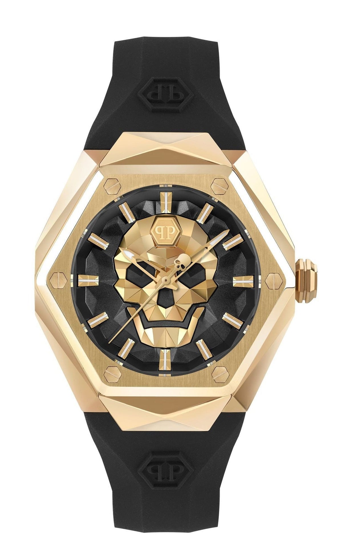 Philipp Plein Damen Uhr $KULL SPIKES LADY Schwarz / Gold PWADA0224