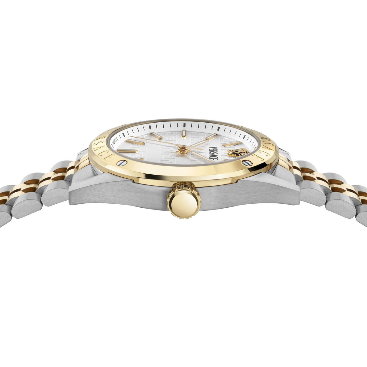 Versace Uhr Herren Athletics Gent Edelstahl Bicolor Weißes Zifferblatt 41 mm VEKHA0625