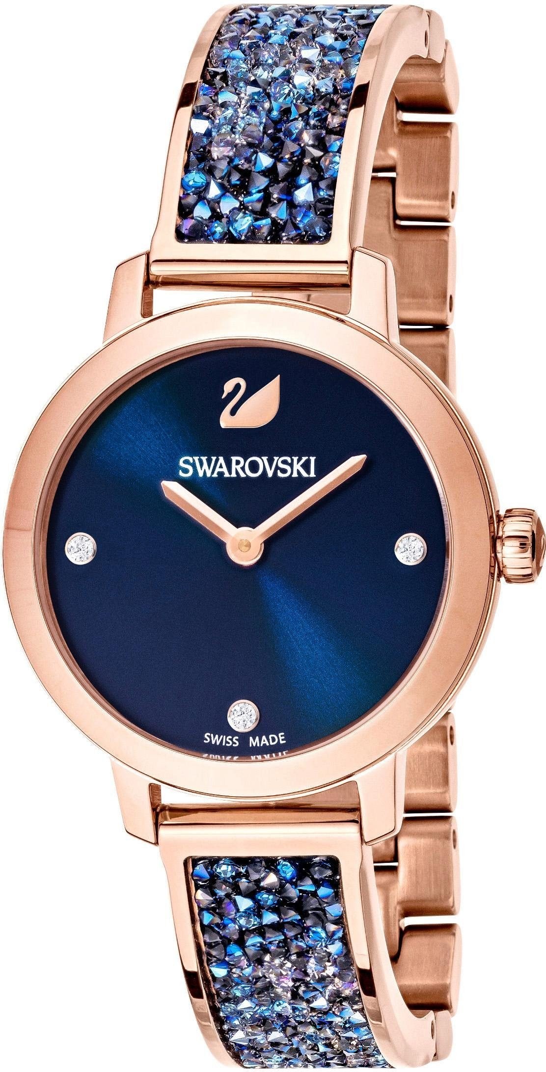Swarovski Damen Armbanduhr Cosmic Rock Blau Rosegoldfarbe 5466209