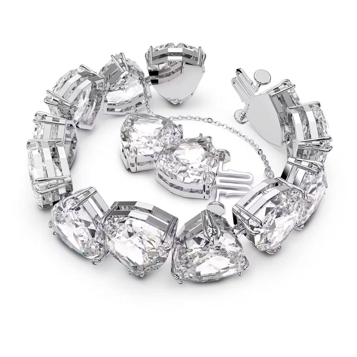 Swarovski Damen Millenia Armband Übergroße Kristalle, Trilliant-Schliff, Weiß, Rhodiniert 5599194