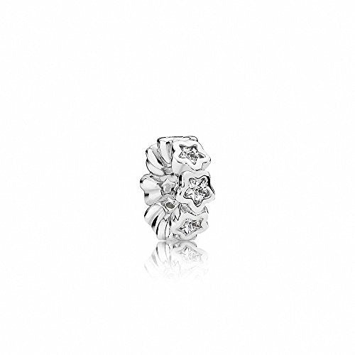 PANDORA Damen-Charm Funkelnde Sterne 925 Silber Zirkonia weiß Brillantschliff - 791783CZ