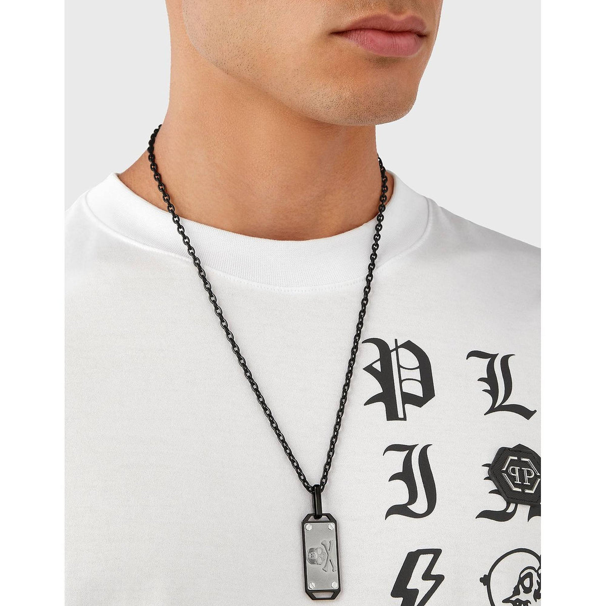 Philipp Plein Herren Halskette Stainless Steel $Kull Bones PJWEA09NU