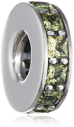 PANDORA Damen-Bead Olivgrüne Unendlichkeit 925 Silber Kristall grün - 791724NLG