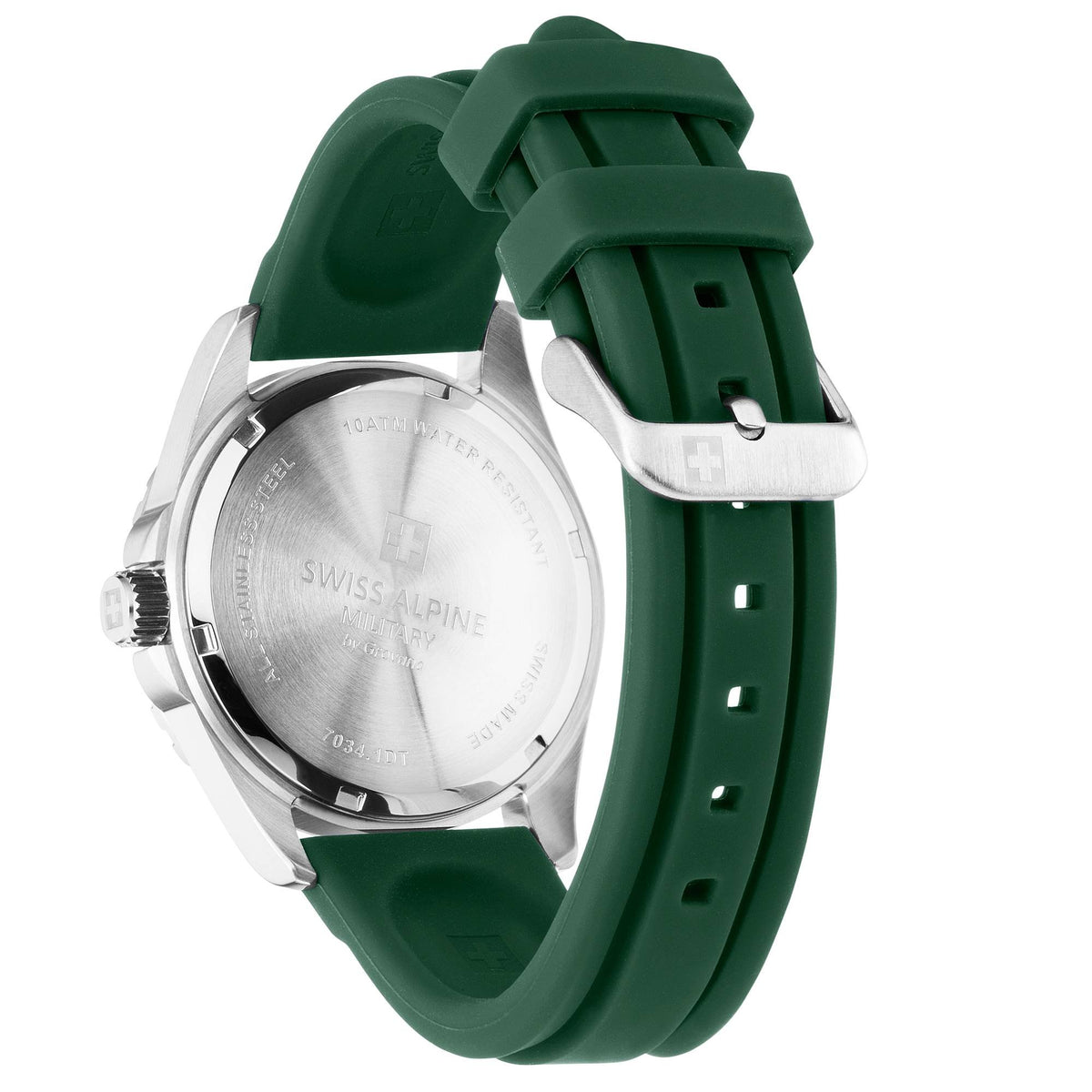 Swiss Alpine Military Herrenuhr Sierra silber-grün 42mm 7034.1834