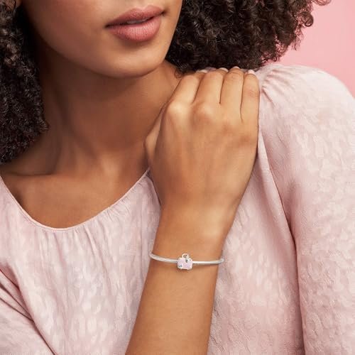PANDORA Schmuck Rosa Reisetasche Sterling Silber Charm, Metall Metall Emaille