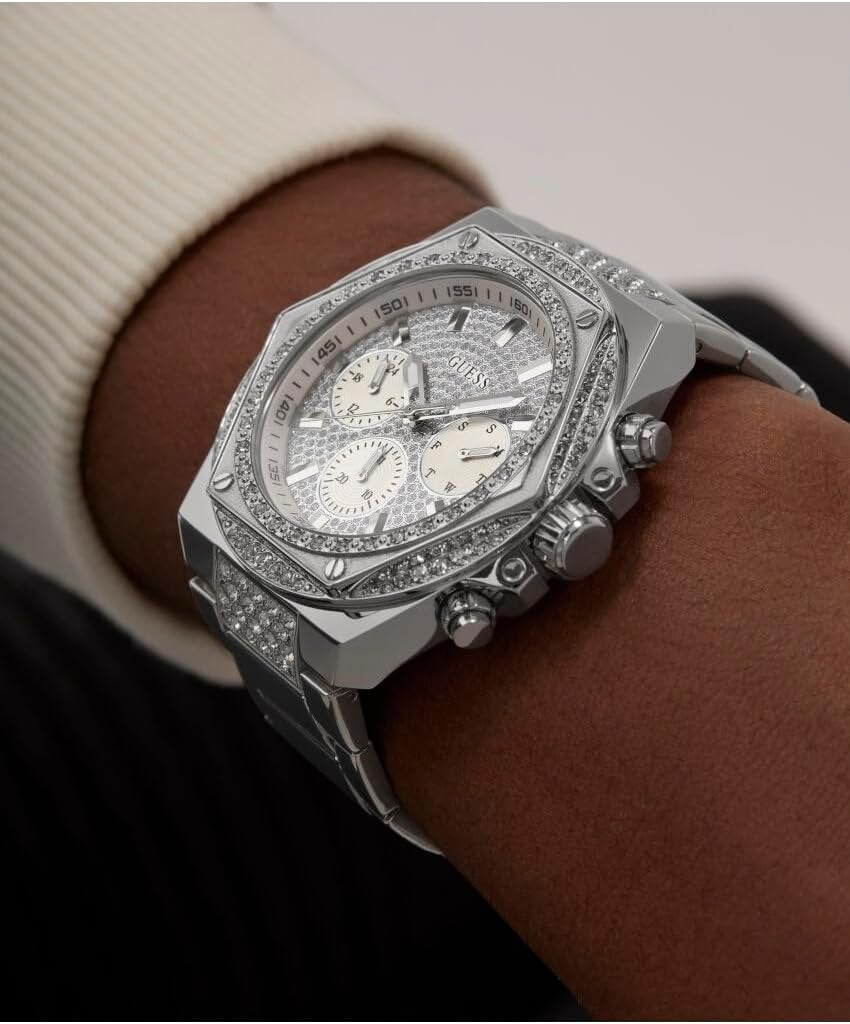 Guess Armbanduhr Herren Fury Multifunktion Silber GW0899G1