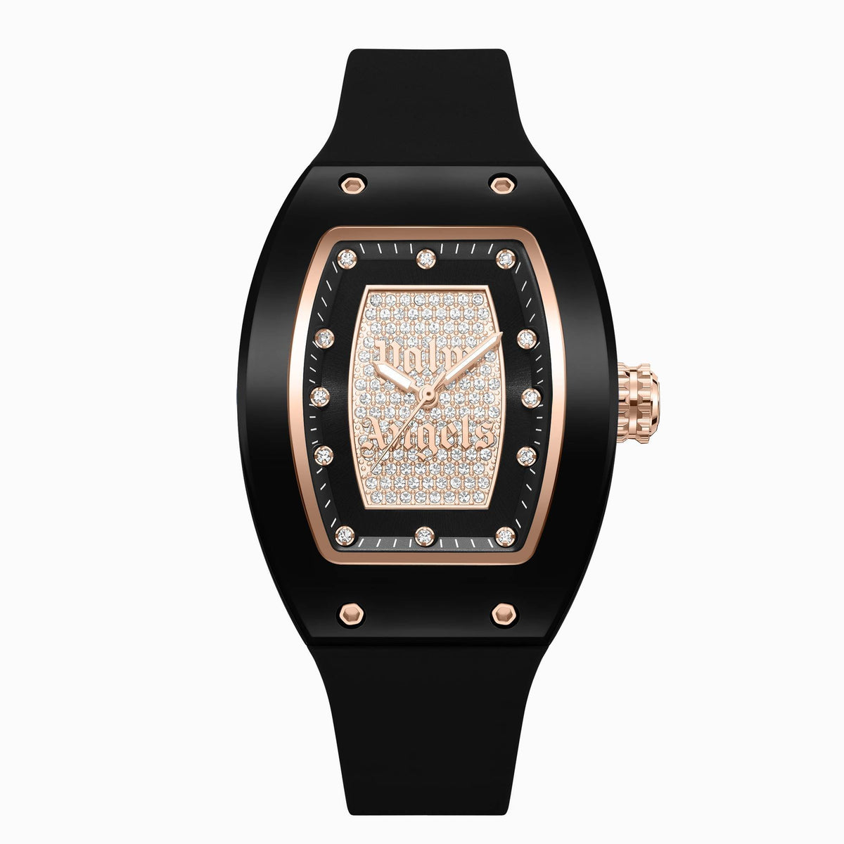 Palm Angels Armbanduhr Damen Alta Schwarz Roségold PMWLM0002502