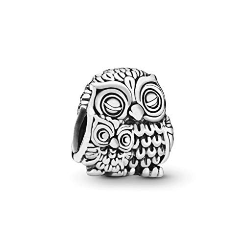 PANDORA Moments Mutter Eule und Baby Eule Charm Sterling-Silber 10,8 x 12 x 11,8 mm (T/H/B)