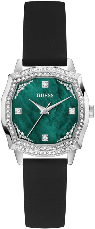 Guess Analoge Armbanduhr Damen Liv 32mm 3ATM Silber Schwarz GW0932L1