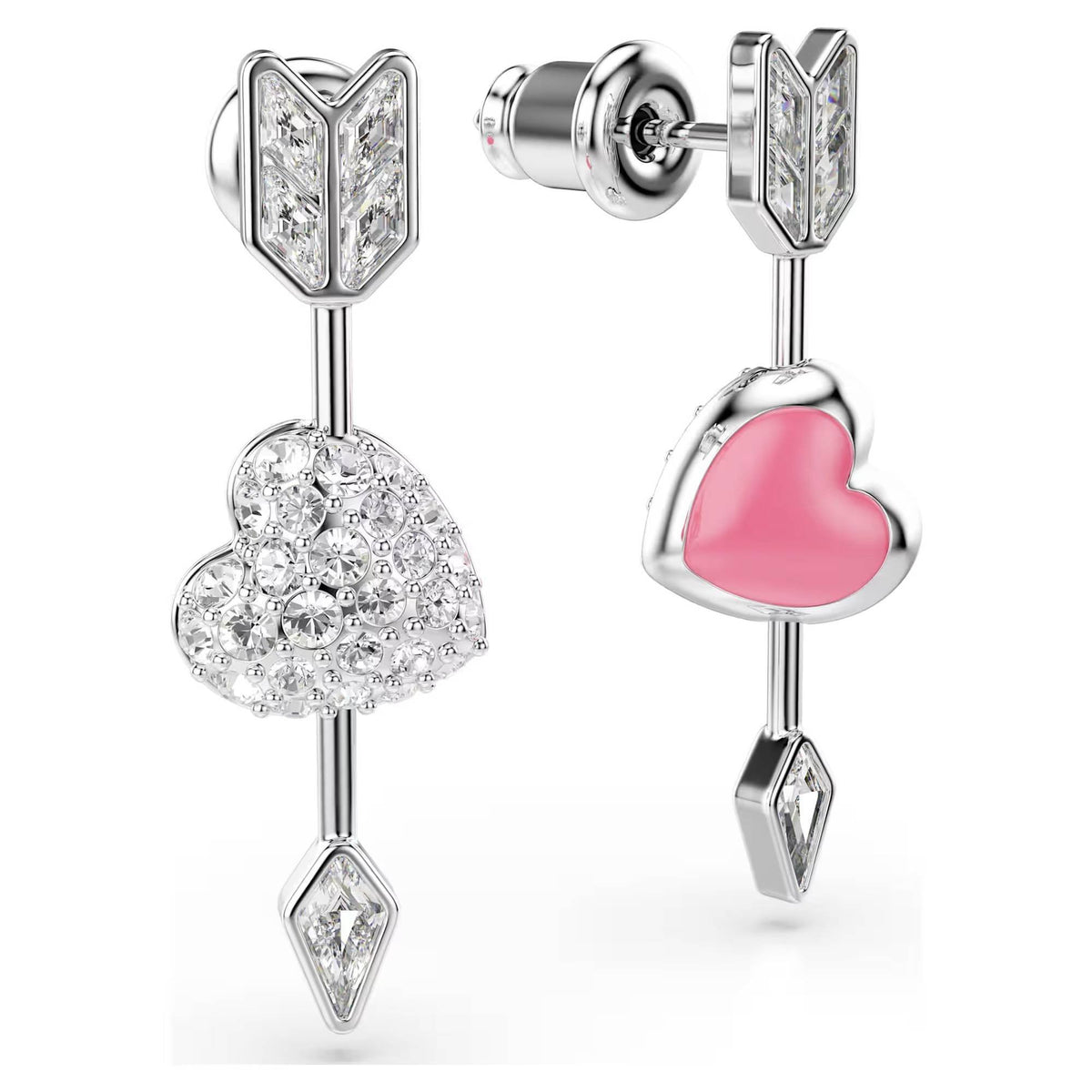 Swarovski Ohrhänger Damen Idyllia Herz mit Pfeil Weiß Rhodiniert 5749602