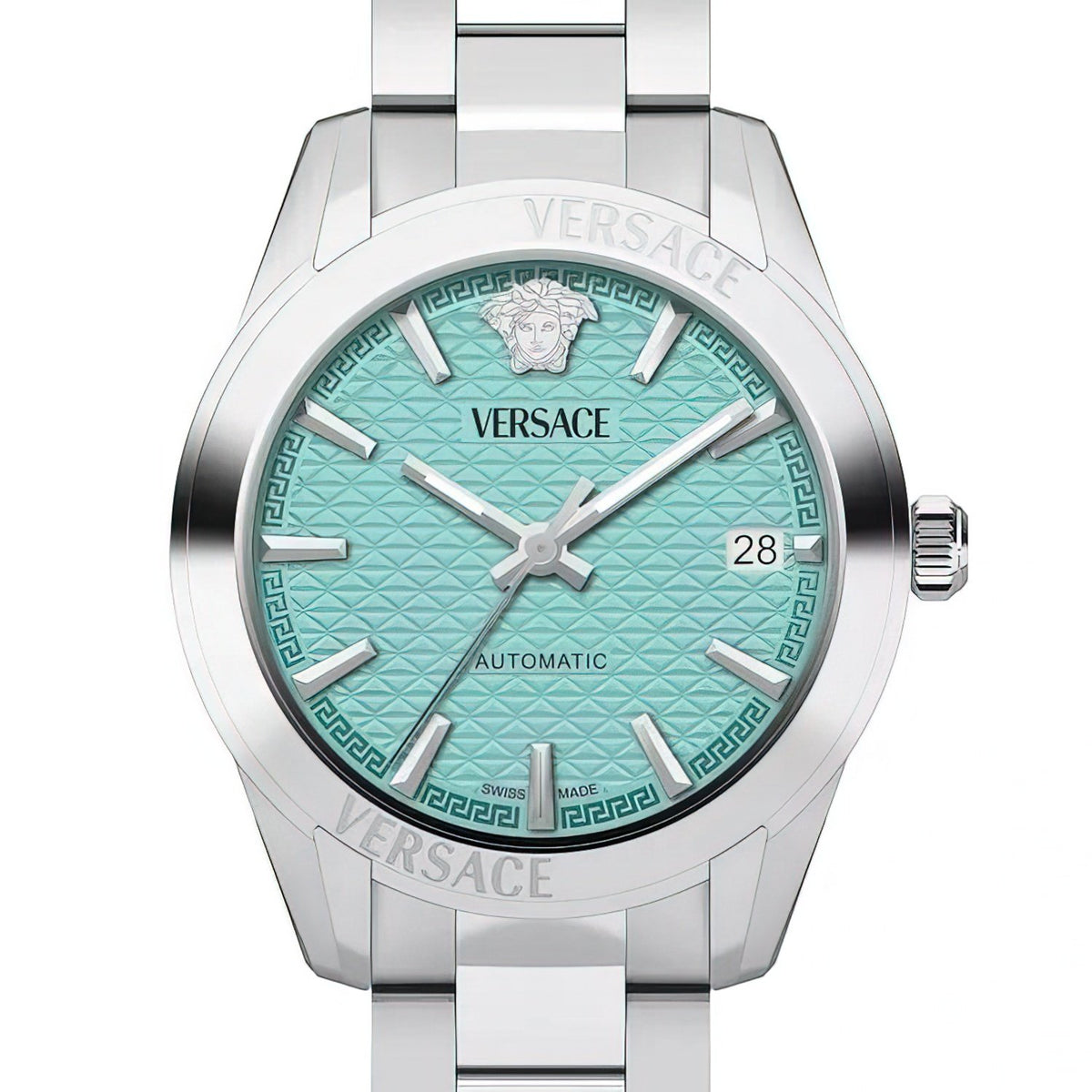 Versace Damen Automatikuhr Greca Classic Silber Türkis VESCA0324