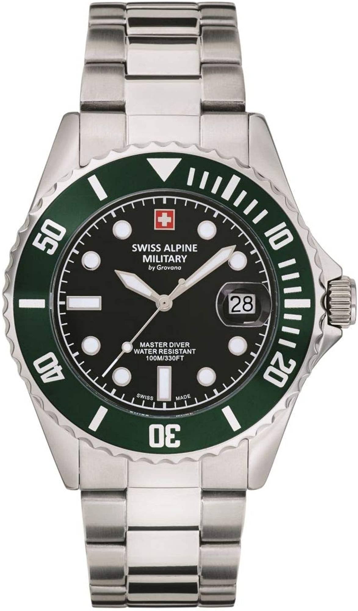 Swiss Alpine Military Herren Armbanduhr Master-Diver Analog Quarz 7053.1133