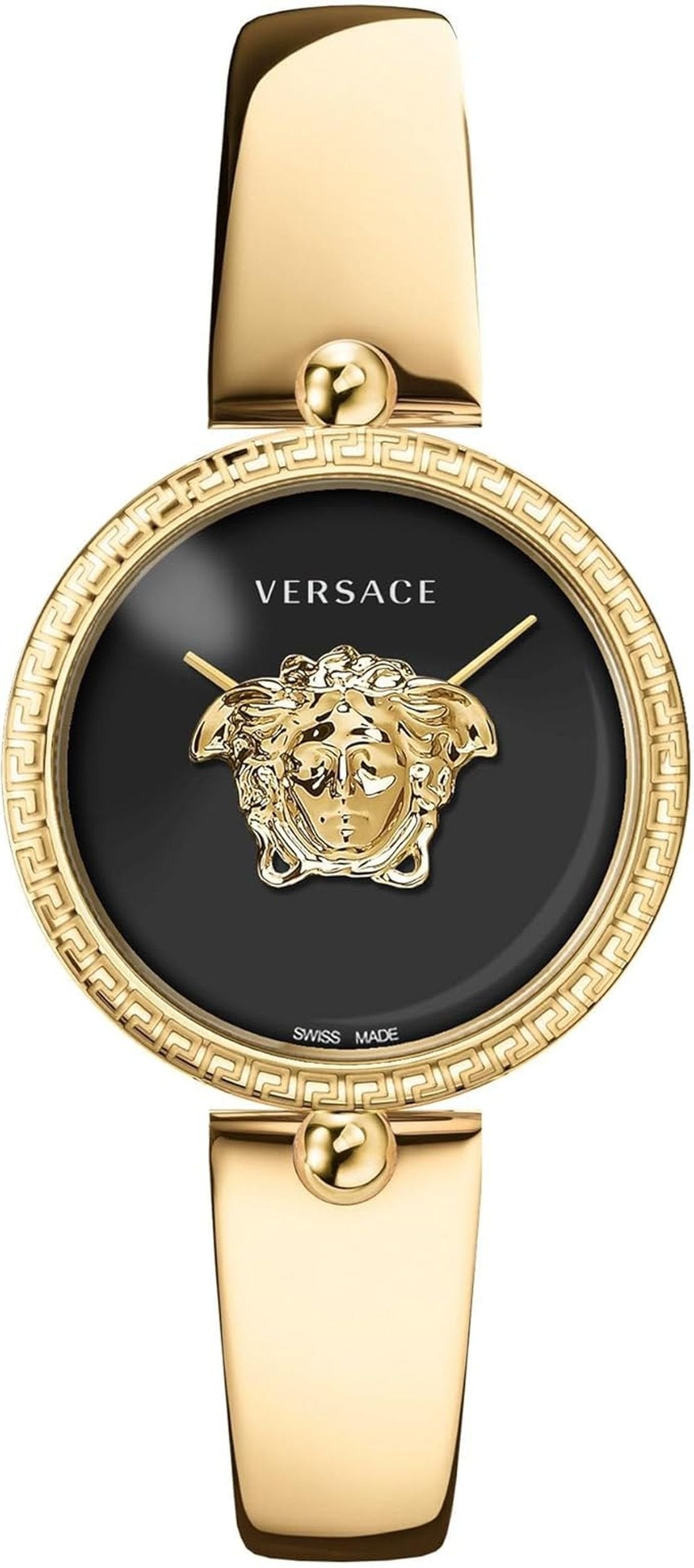 Versace Armbanduhr Damenuhr Palazzo 34 mm Goldfarben Schwarz VECQ03625
