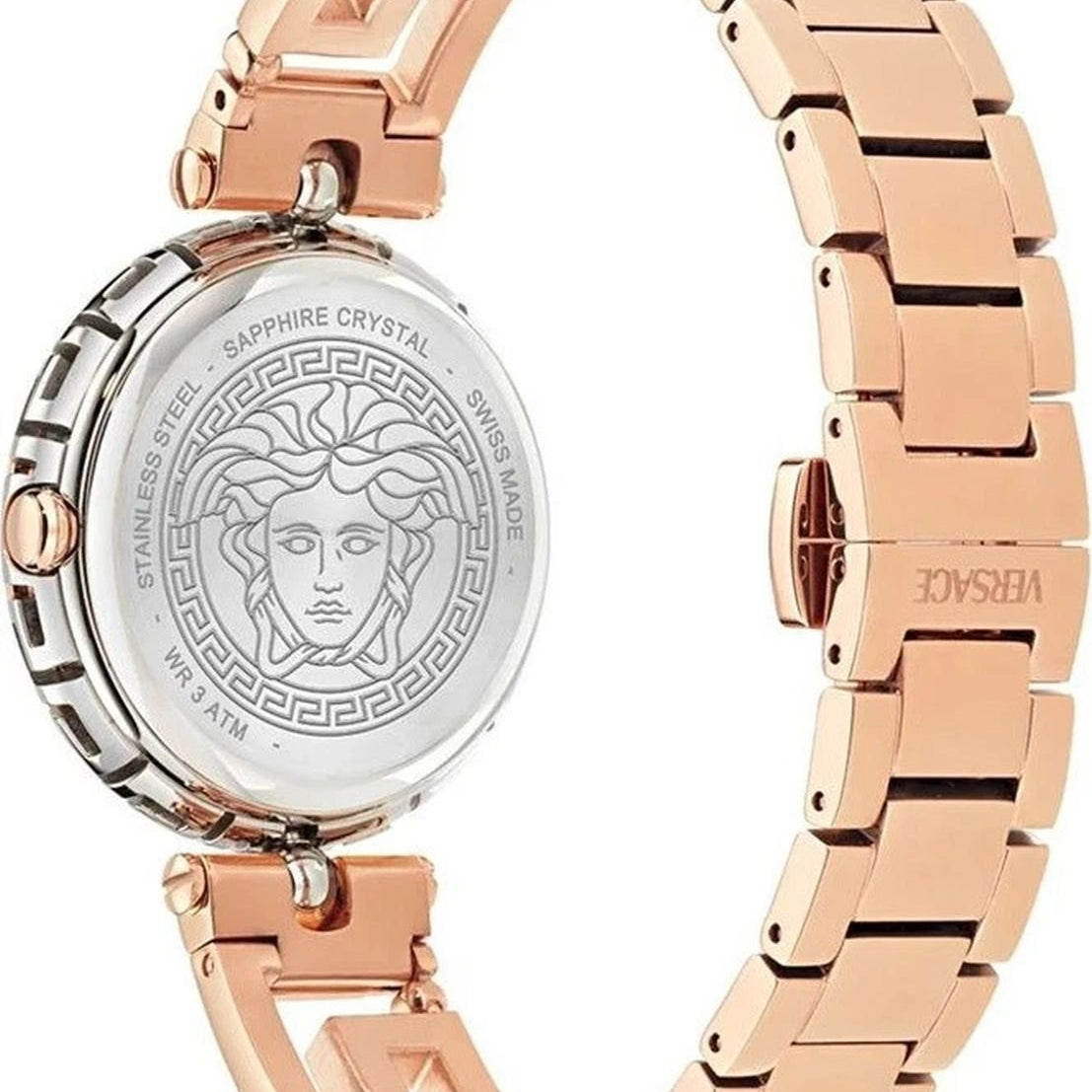 Versace Armbanduhr Damen Rosegold Silber Grün VE0B00425