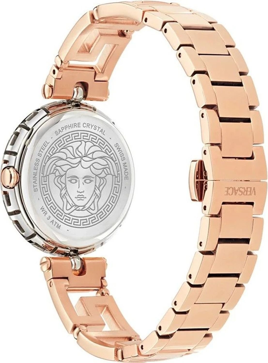 Versace Armbanduhr Damen Rosegold Silber Grün VE0B00425