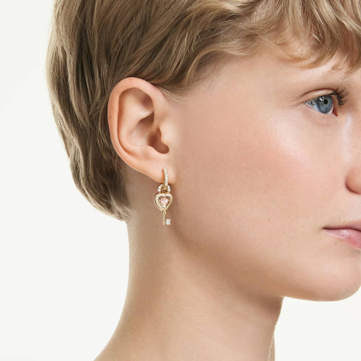 Swarovski Ohrringe Damen Idyllia Herz Schlüssel Rosa 5737294