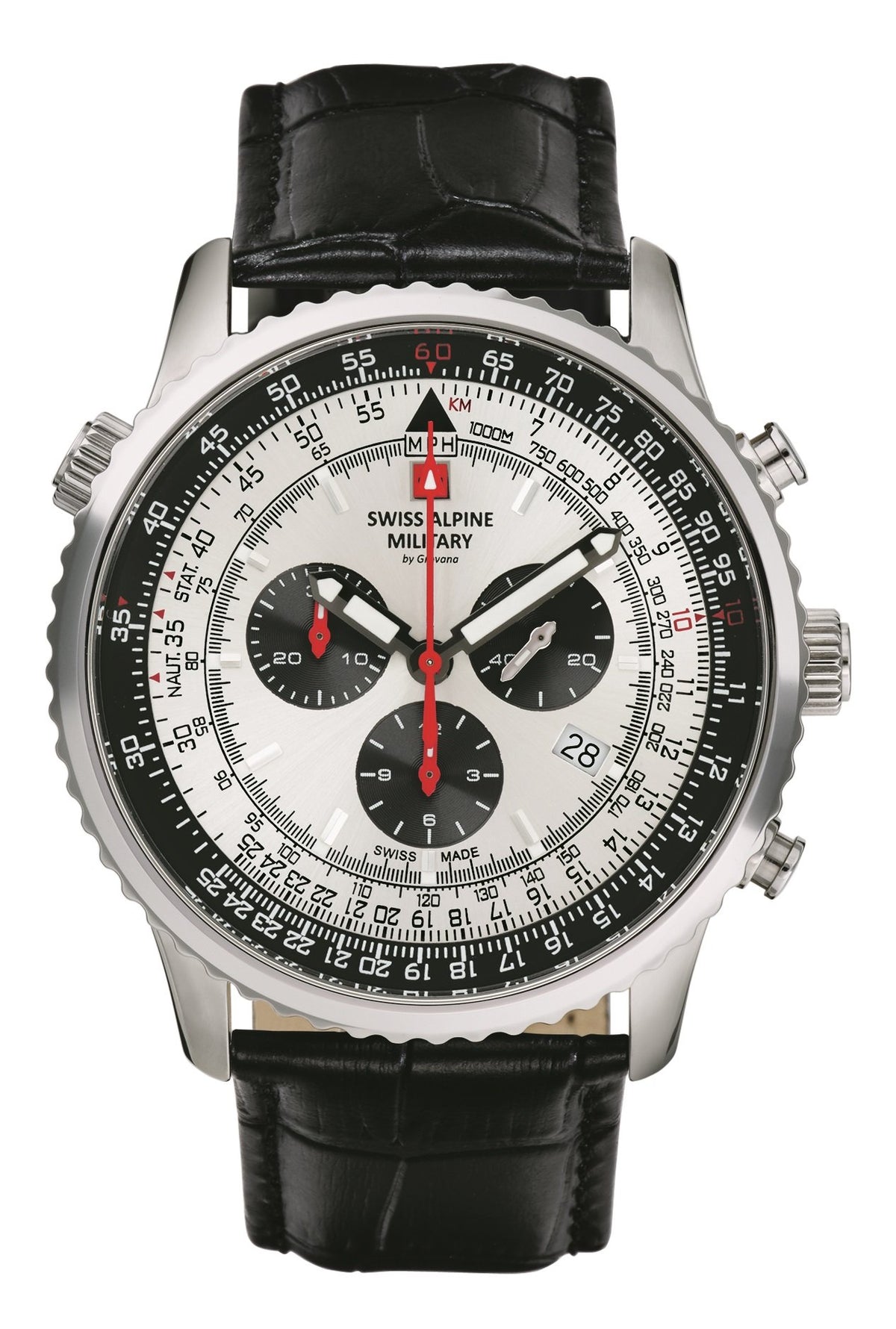 Swiss Alpine Military Herren Armbanduhr 45 mm Armband Leder 7078.9538
