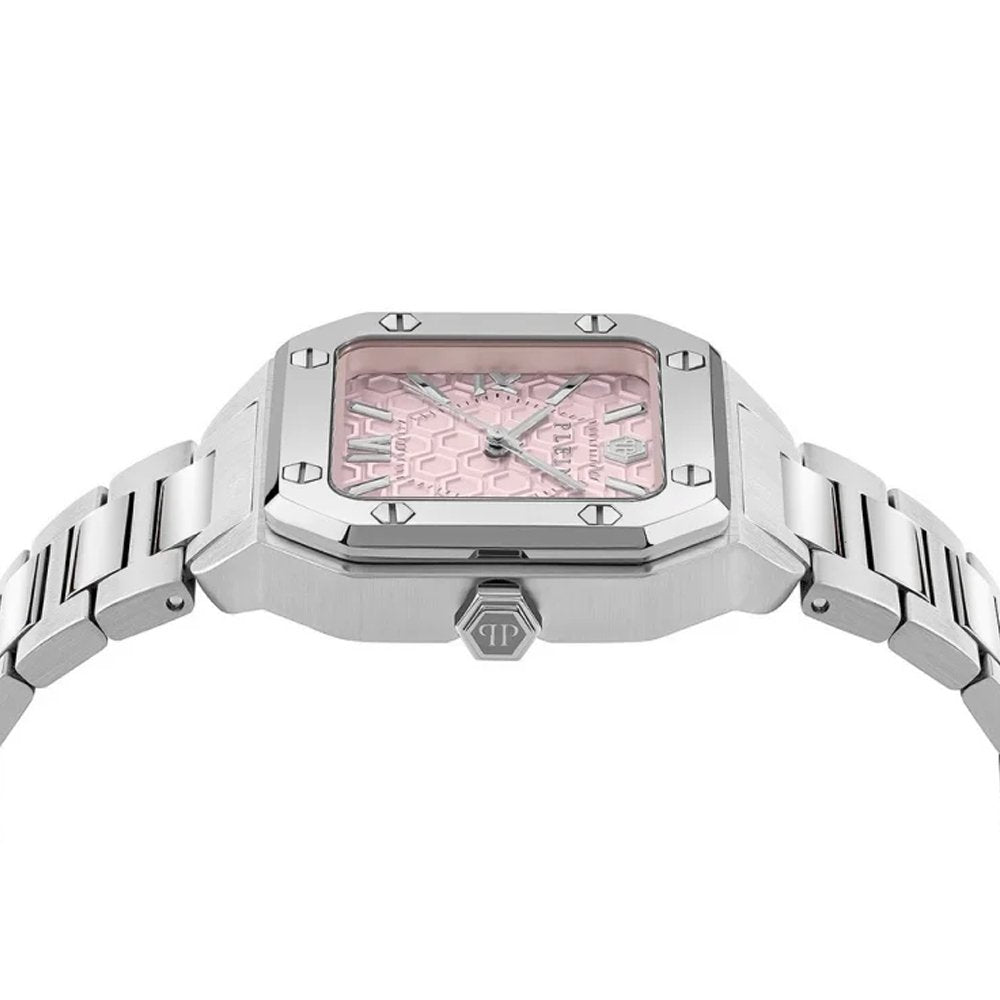 Philipp Plein Damenuhr Plein Edge Silberfarben, Rosa PWZGA0126