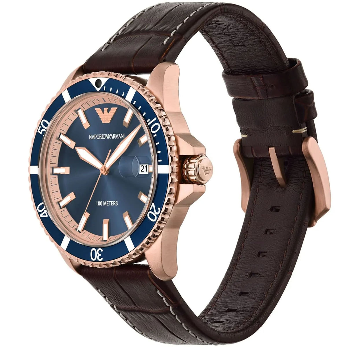 Emporio Armani Uhr Herren AR11556 Blau / Braun