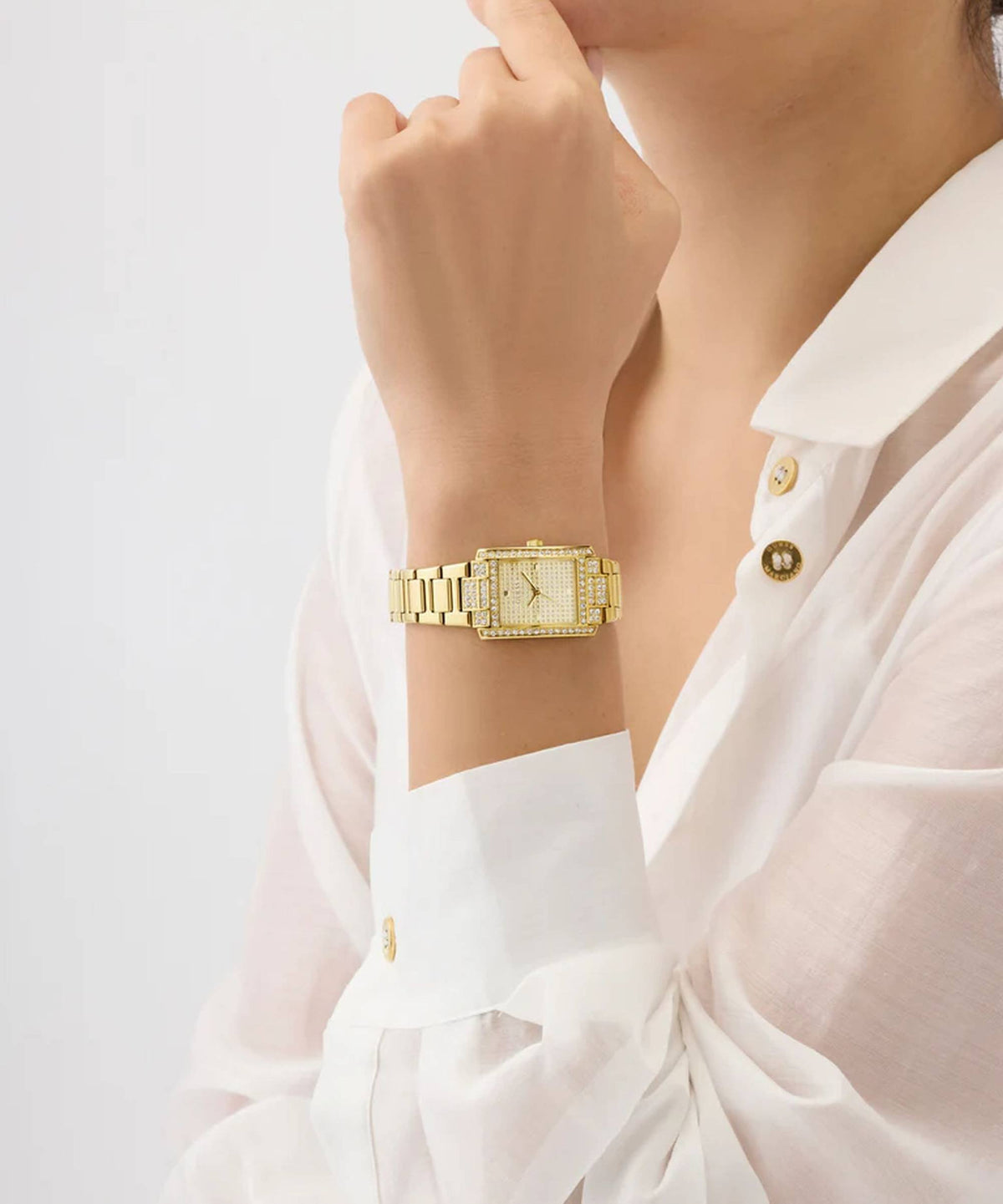 Guess Armbanduhr Damen Ladies Gold Tone Analog Watch Gold GW0995L2